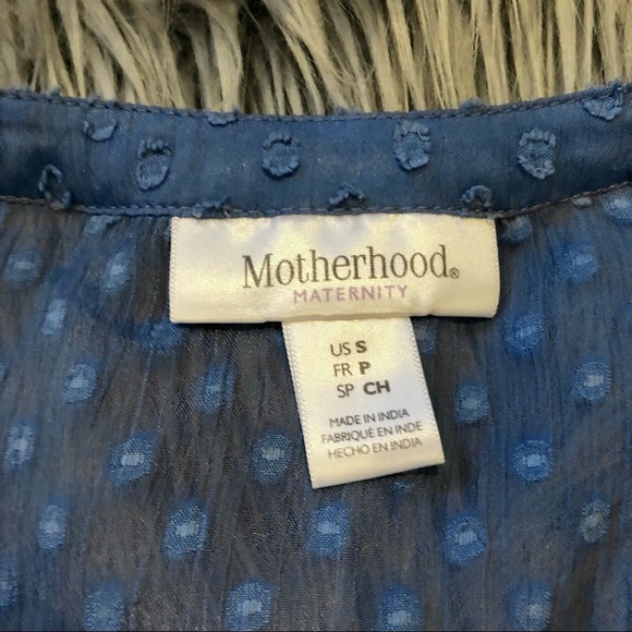 Motherhood Maternity Sheer Textured Blue Sleeveless Babydoll Henley, Size S - Picture 5 of 5